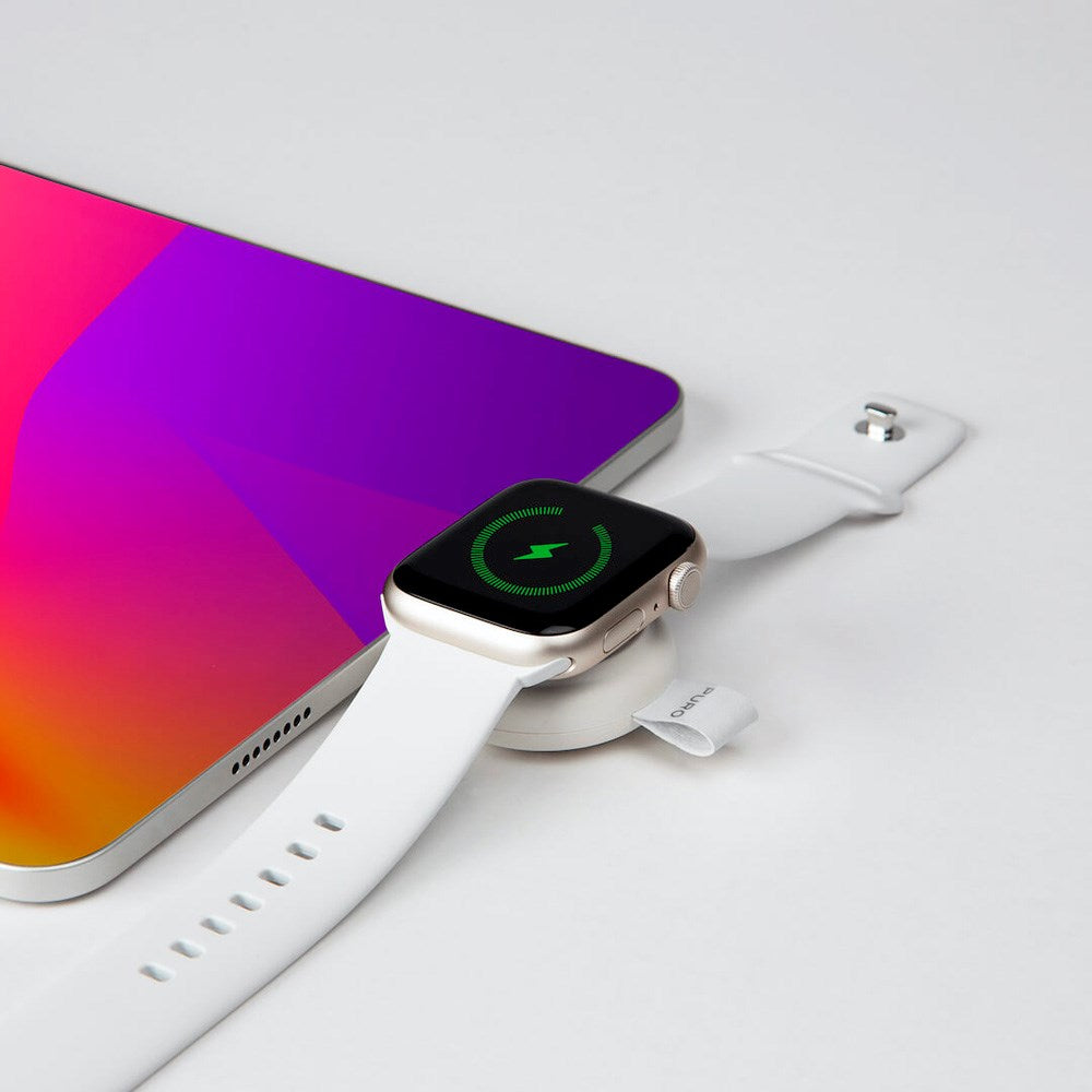 Trådløs Oplader til Apple Watch & AirPods Pro - Puro Power Go Mini - USB-C - Hvid