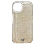 iPhone 15 Plus Joy Case Hybrid Glitter Bagside Cover - Gennemsigtig / Guld