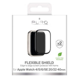 Apple Watch SE / 6 / 5 / 4 (40mm) Puro Flexible Shield Skærmbeskyttelsesfilm m. Applikator - Gennemsigtig / Sort