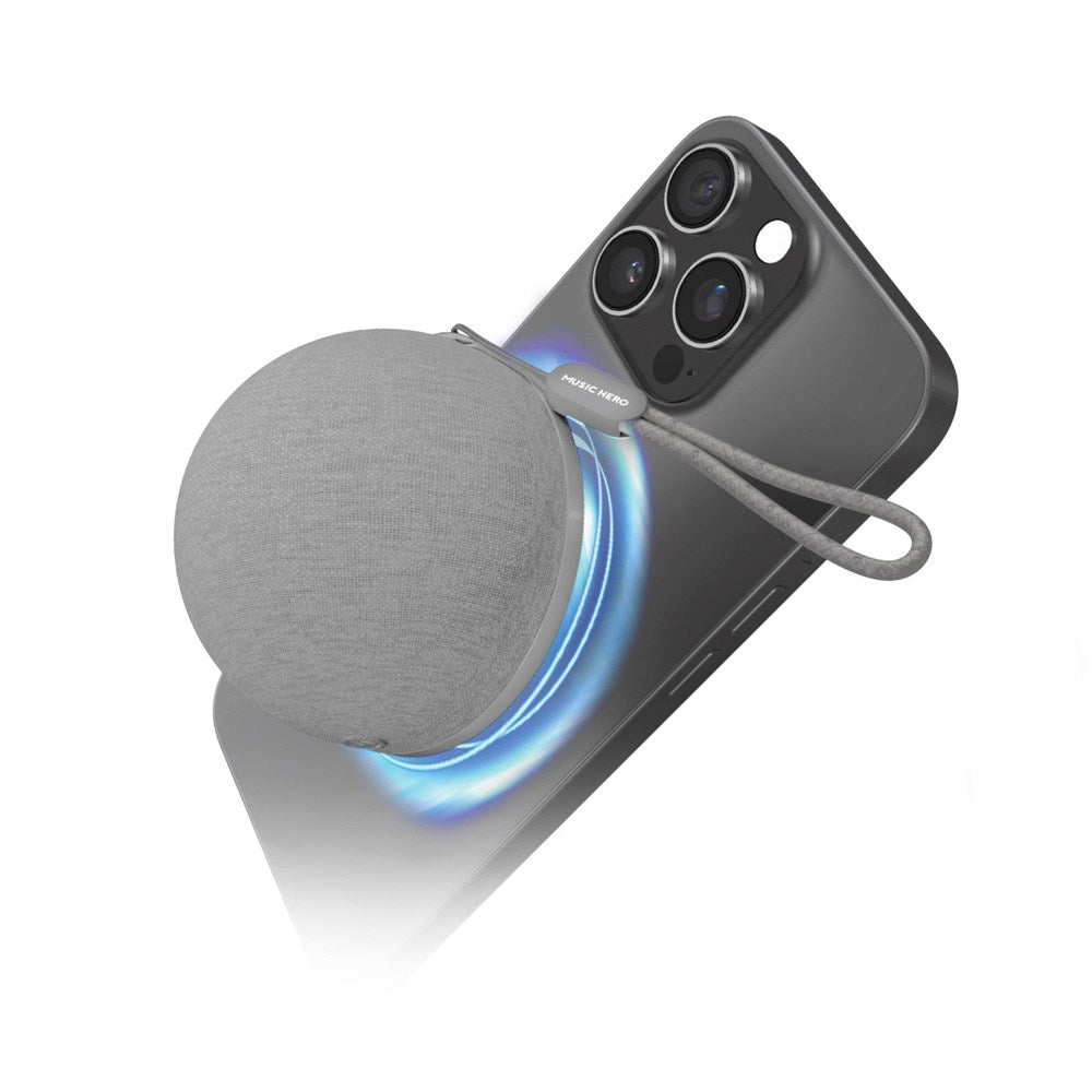 MUSIC HERO - Trådløs Højtaler - MagSafe Kompatibel - Grå