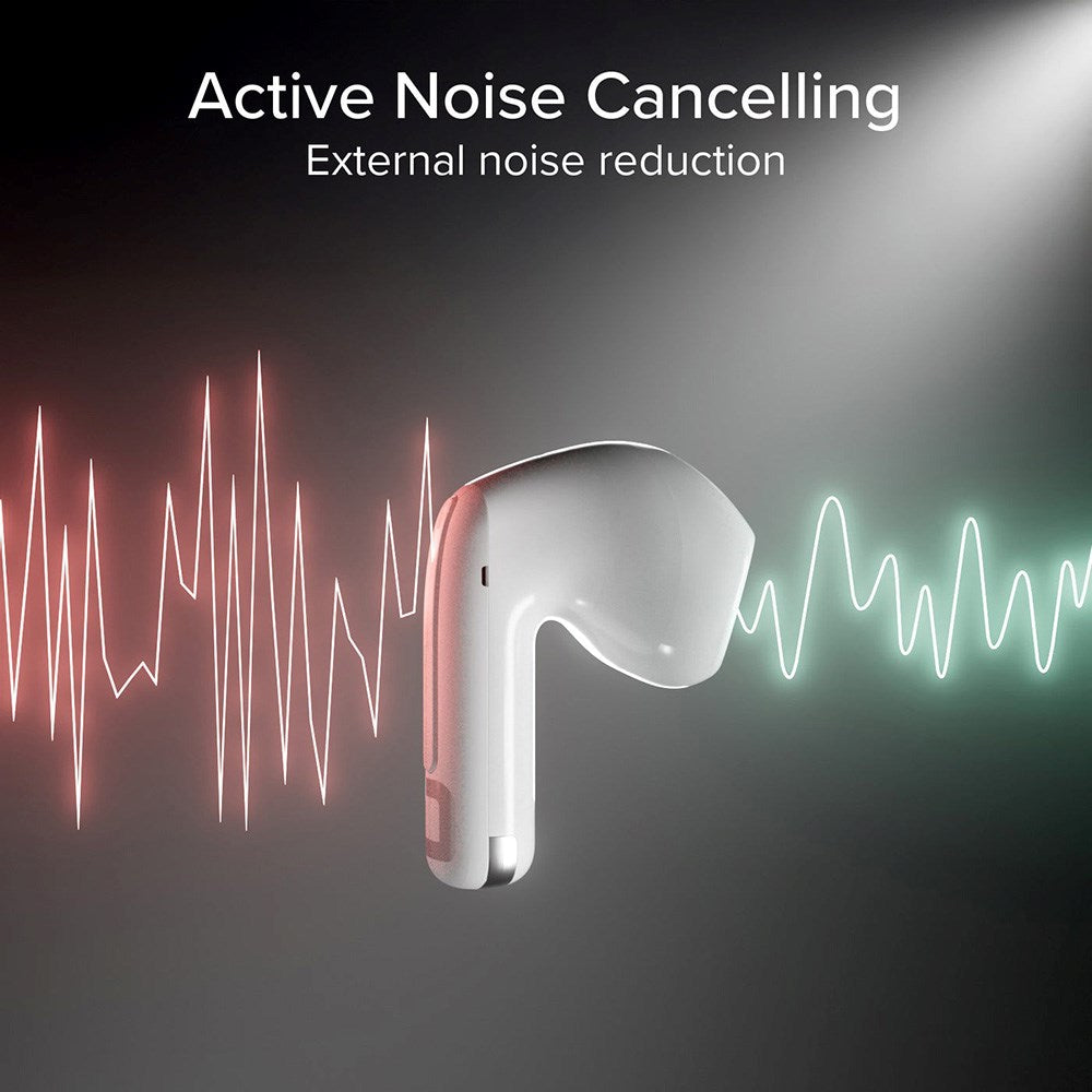 SBS Air Space True Wireless In-Ear Headset -  Active Noise Cancelling - Hvid