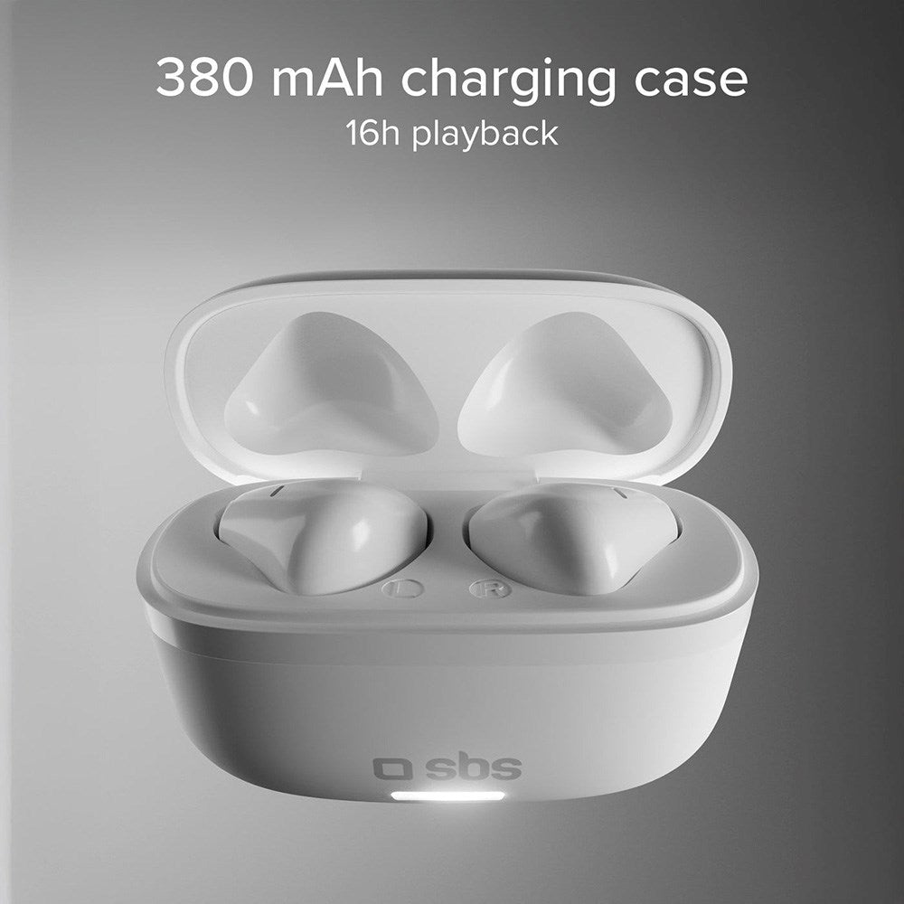 SBS Air Space True Wireless In-Ear Headset -  Active Noise Cancelling - Hvid