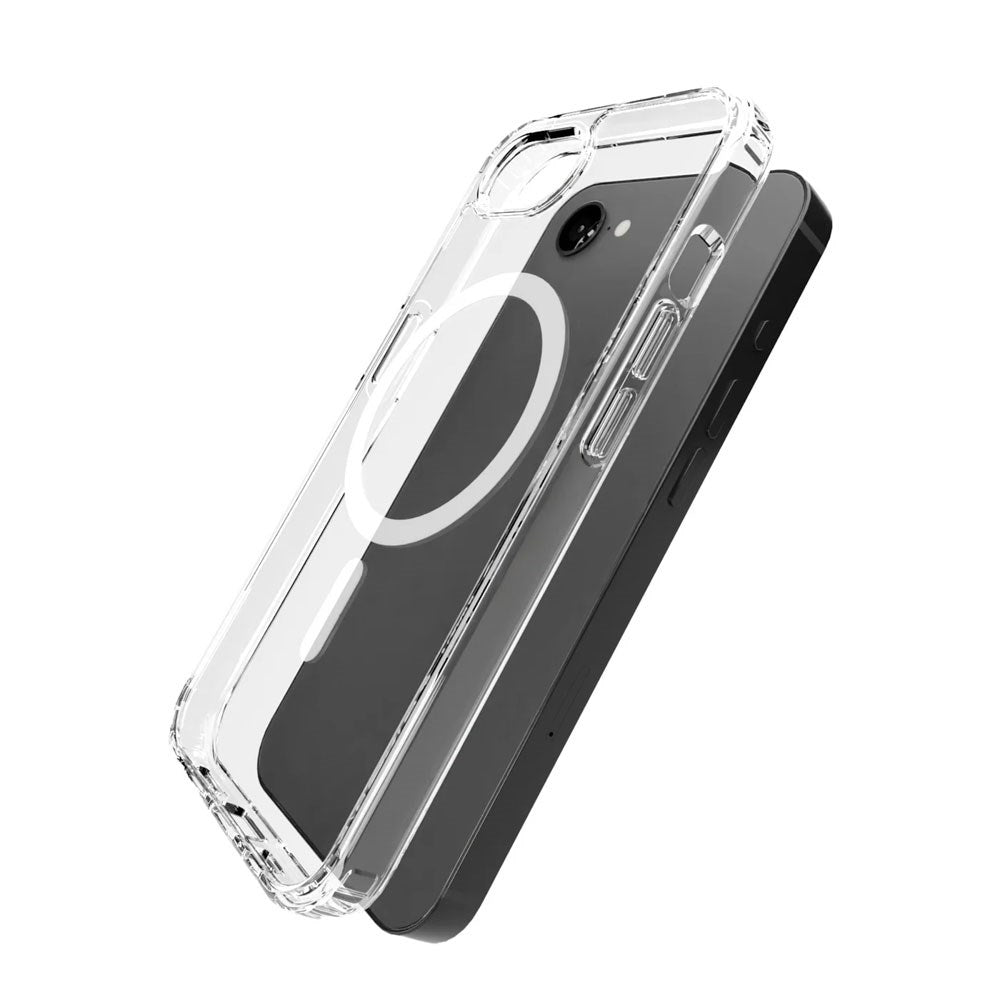 PURO iPhone 17e / 16e Hybrid Bagside Cover - MagSafe Kompatibel - Gennemsigtig / Hvid