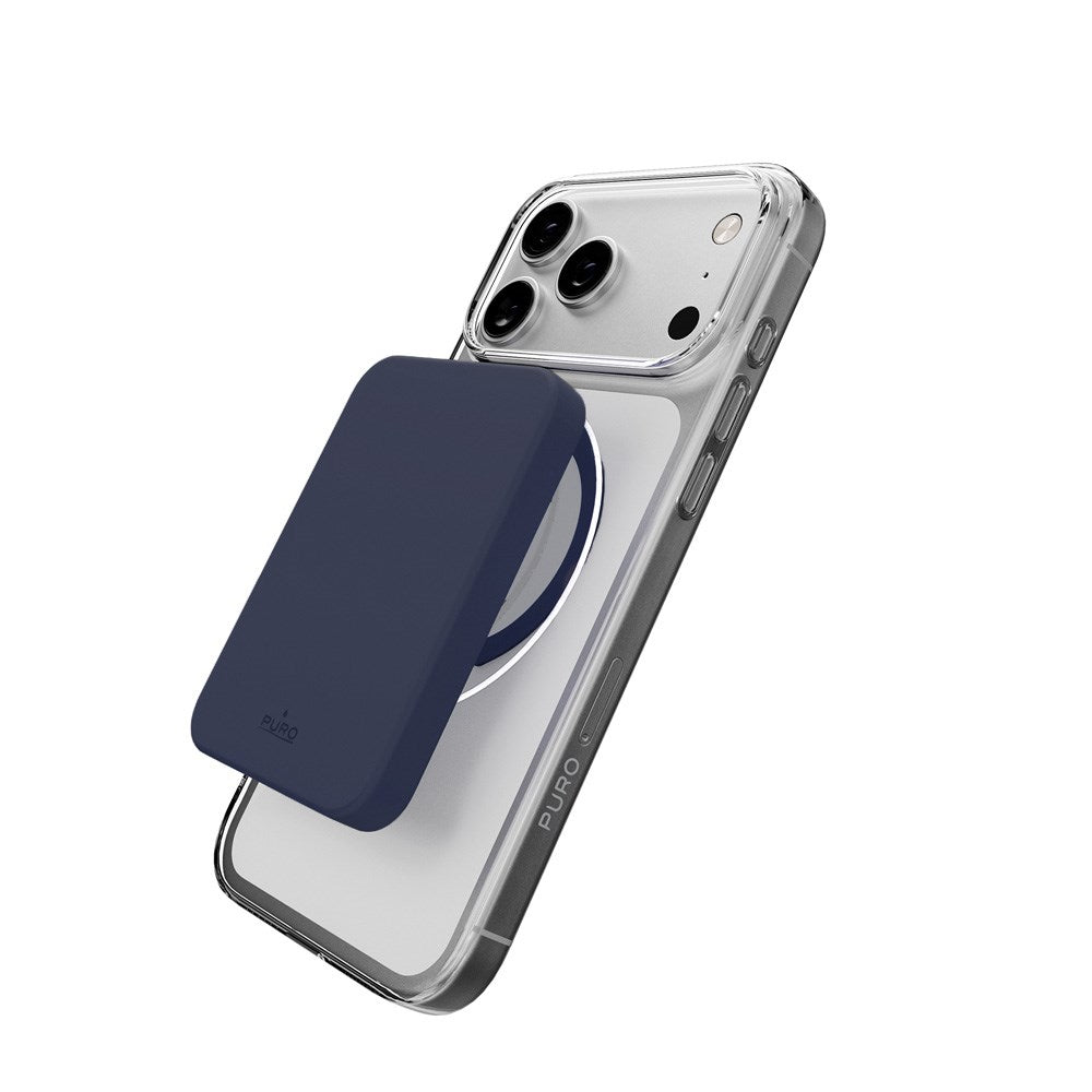 PURO iPhone 17 Pro Max Hybrid Bagside Cover - MagSafe Kompatibel - Gennemsigtig / Blå