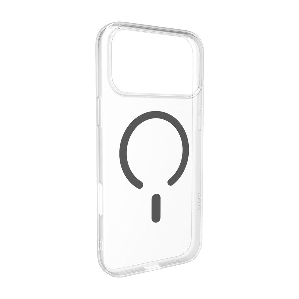 PURO iPhone 17 Pro Hybrid Bagside Cover - MagSafe Kompatibel - Gennemsigtig / Grå