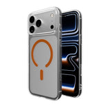 PURO iPhone 17 Pro Hybrid Bagside Cover - MagSafe Kompatibel - Gennemsigtig / Orange