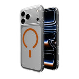 PURO iPhone 17 Pro Max Hybrid Bagside Cover - MagSafe Kompatibel - Gennemsigtig / Orange