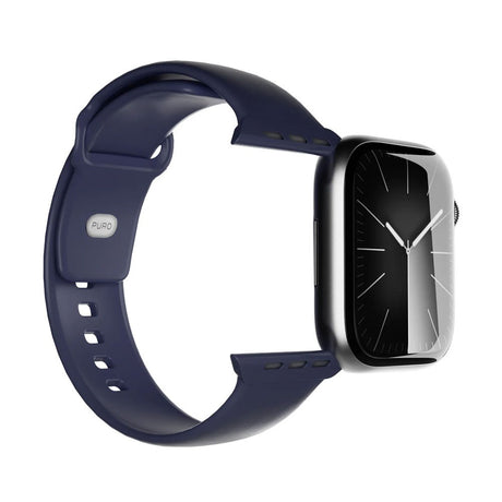 Apple Watch (42/44/SE/45/46/49mm) Puro ICON Silicone Rem - Crown Blue