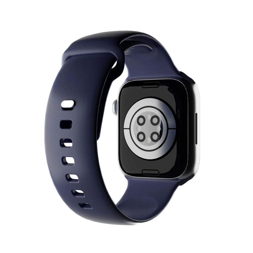 Apple Watch (42/44/SE/45/46/49mm) Puro ICON Silicone Rem - Crown Blue