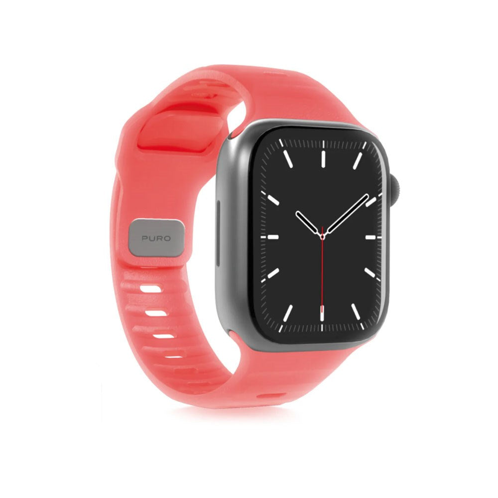 Apple Watch (42/44/SE/45/46/49mm) Puro GLOW Silicone Rem - Orange