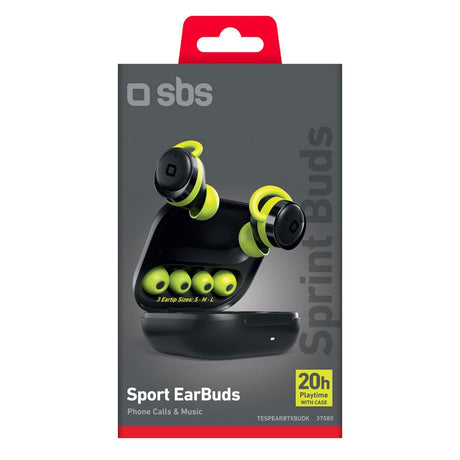 SBS True Wireless Headset til Sport - In-Ear - Sort / Grøn