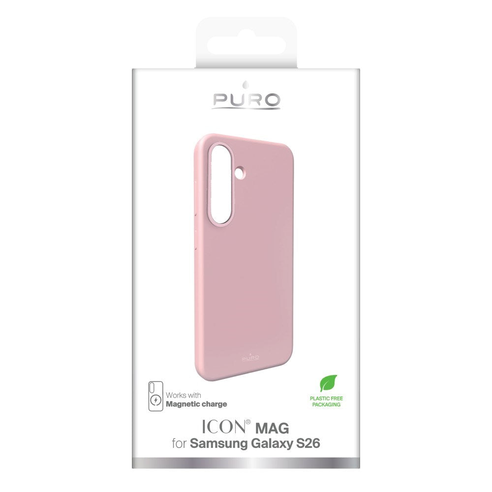 PURO Samsung Galaxy S26 Silikone Cover - MagSafe Kompatibel - Lyserød