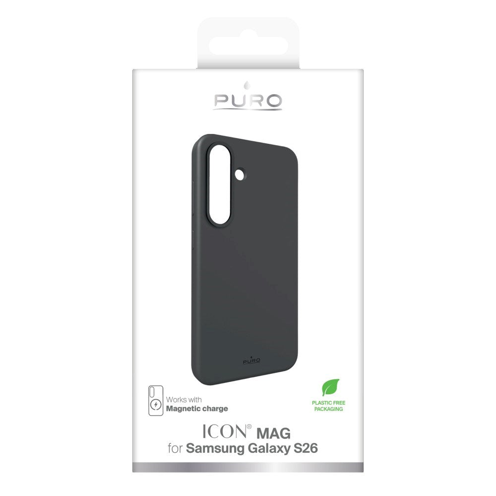 PURO Samsung Galaxy S26 Silikone Cover - MagSafe Kompatibel - Sort
