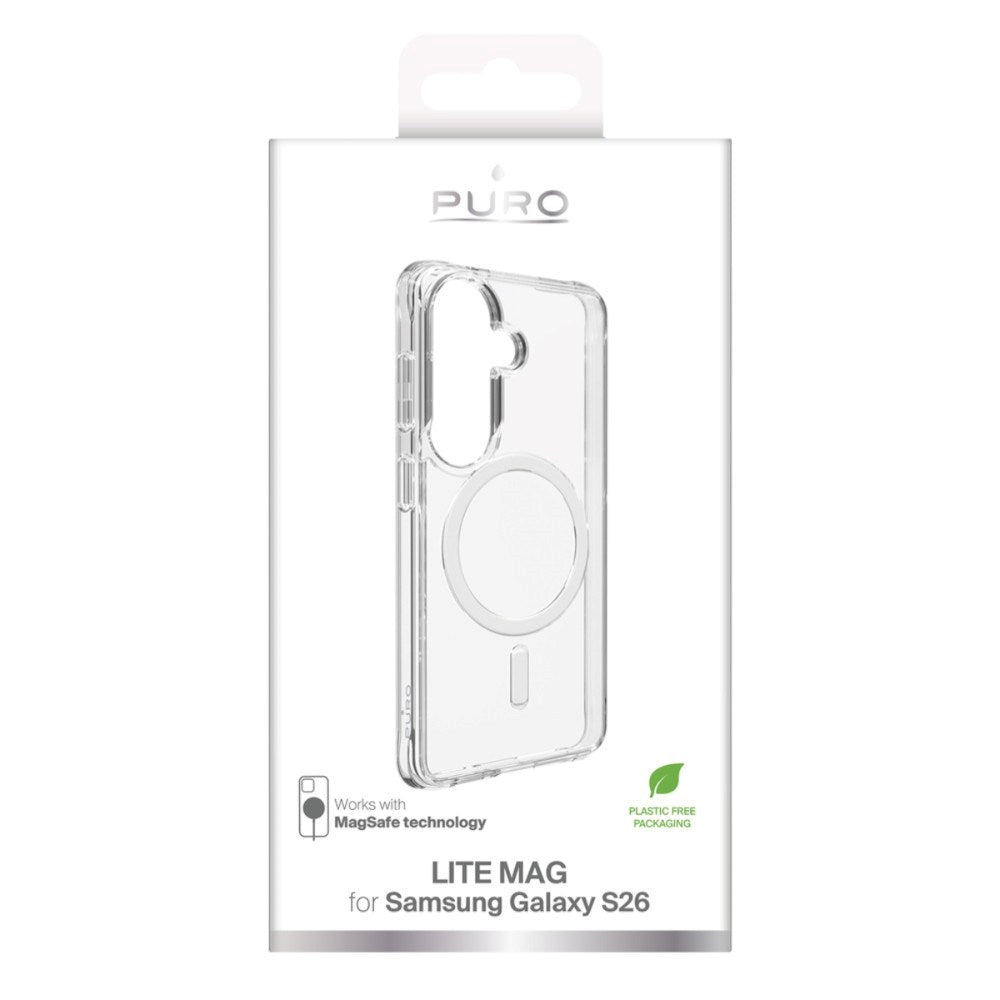 PURO Samsung Galaxy S26 Hybrid Bagside Cover - MagSafe Kompatibel - Gennemsigtig