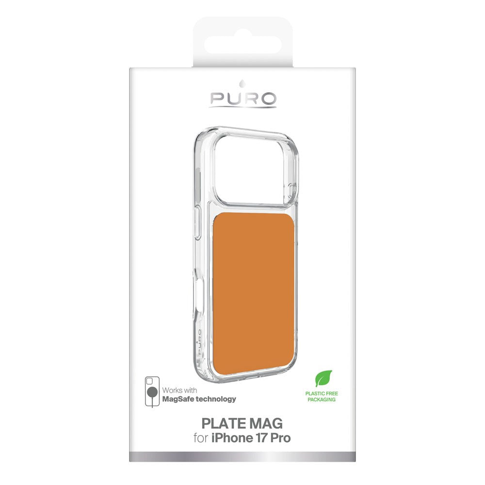 iPhone 17 Pro PURO Clear Mag Mobilcover - Gennemsigtig / Orange