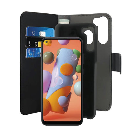 Samsung Galaxy A21 Cover Puro Wallet Detachable 2-In-1 Cover - Sort