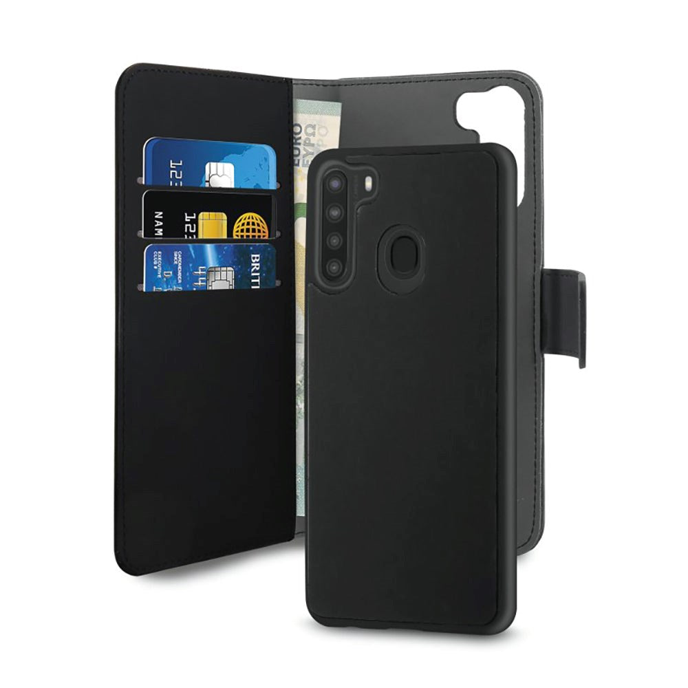 Samsung Galaxy A21 Cover Puro Wallet Detachable 2-In-1 Cover - Sort