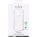 iPhone 14 Pro Max Puro "NUDE" Ultra Slim Bagside Cover 0.3mm - Gennemsigtig