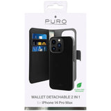 iPhone 14 Pro Max Puro Wallet Detachable 2-In-1 Flip Cover - Sort