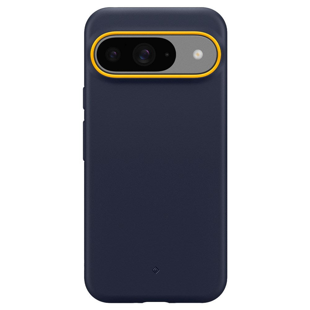 Google Pixel 9 / 9 Pro Spigen Caseology Nano Pop Fleksibelt Plast Bagside Cover - Mørkeblå / Gul