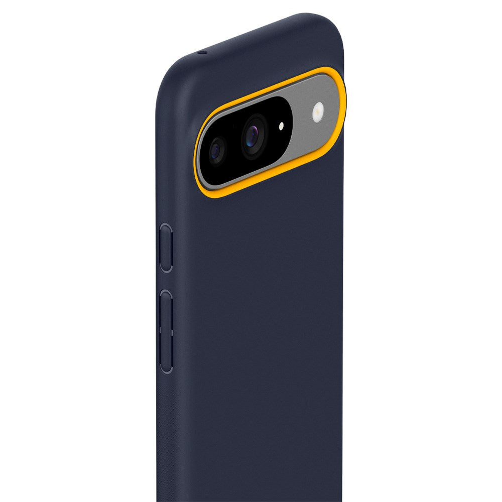 Google Pixel 9 / 9 Pro Spigen Caseology Nano Pop Fleksibelt Plast Bagside Cover - Mørkeblå / Gul