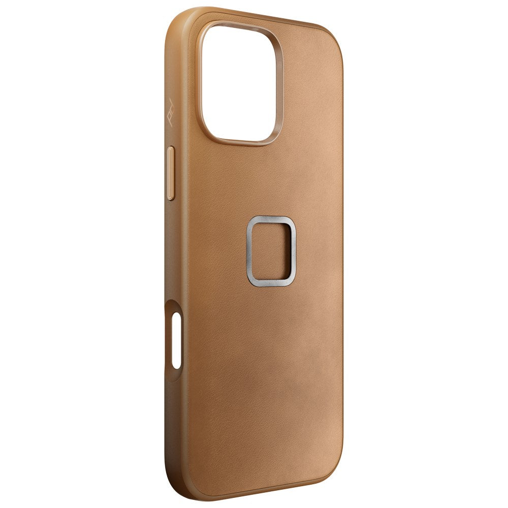 Peak Design iPhone 16 Pro Max Læder Cover m. SlimLink Beslag - MagSafe Kompatibel - Tan