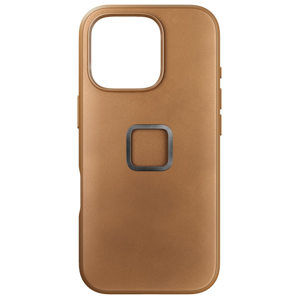 Peak Design iPhone 16 Pro Læder Cover m. SlimLink Beslag - MagSafe Kompatibel - Tan