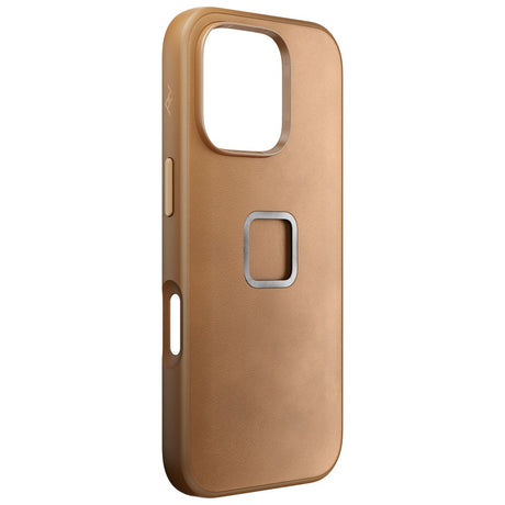 Peak Design iPhone 16 Pro Læder Cover m. SlimLink Beslag - MagSafe Kompatibel - Tan