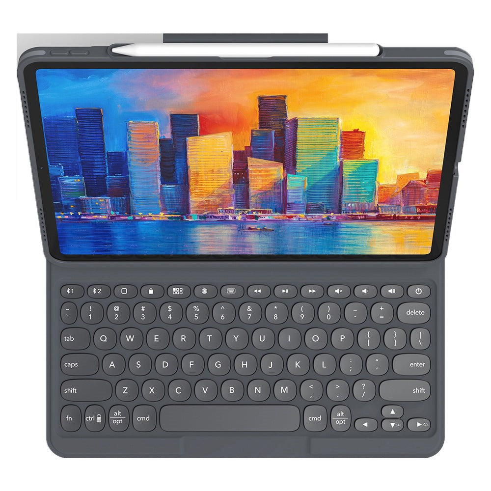 iPad Pro 12.9" ( 2021 / 2020 / 2018) Zagg Pro Keys Keyboard (Dansk Tastatur m. Cover) -  Charcoal