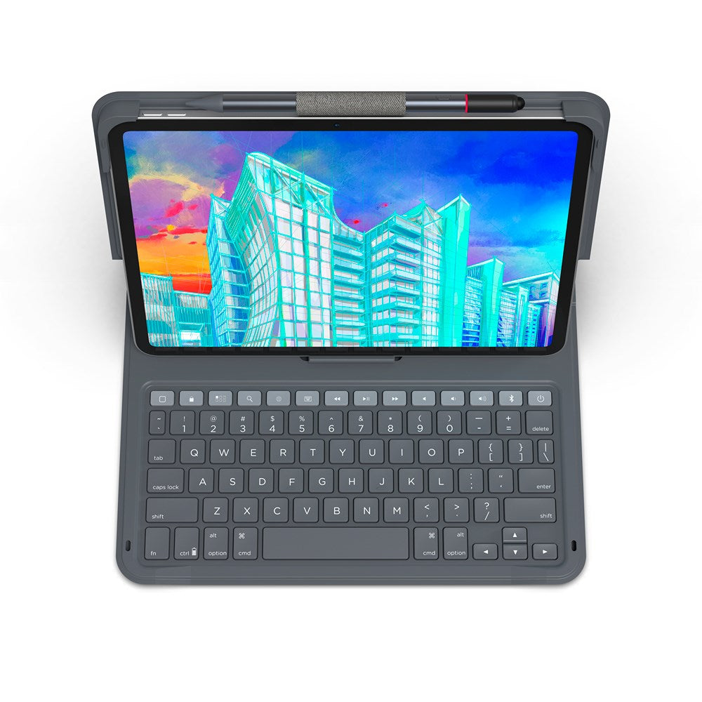 iPad 10.9" (2022) - ZAGG Messenger Folio 2 Tastatur (Dansk) m. Apple Pencil Holder - Charcoal