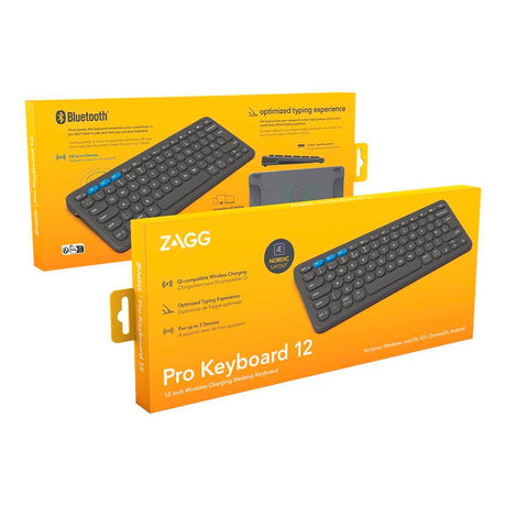 ZAGG Pro Keyboard 12 - Universal Trådløst Bluetooth Tastatur (Dansk) - Sort