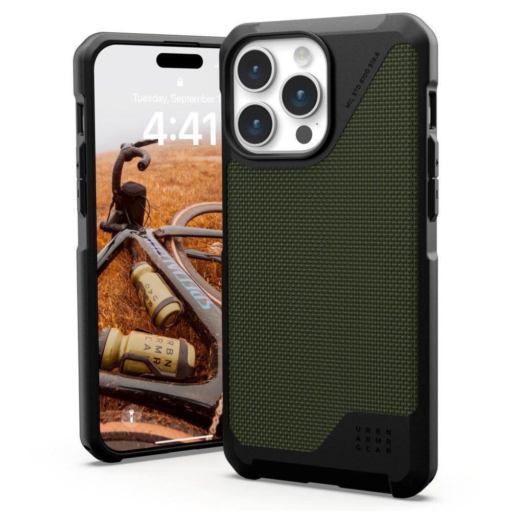 iPhone 15 Pro UAG METROPOLIS LT Series Bagside Cover - DuPont™ Kevlar - MagSafe Kompatibel - Olive