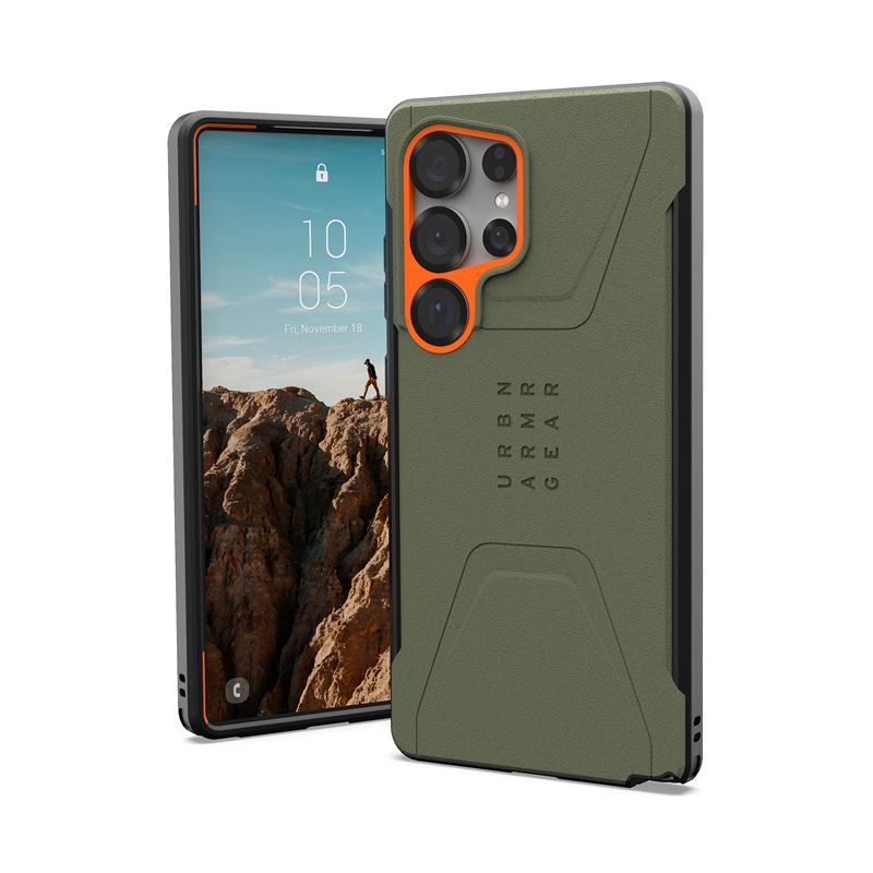 UAG Samsung Galaxy S25 Ultra Civilian Pro Cover - Orange/Grøn