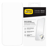 OtterBox Drop Defense iPhone 15 Skærmbeskyttelses Glas m. Installations Kit - Case-Friendly - Gennemsigtig