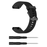 Garmin Fenix 6s & 6s Pro / 5s & 5s Plus Riflet Silikone 20mm QuickFit Rem inkl. Stifter - Sort