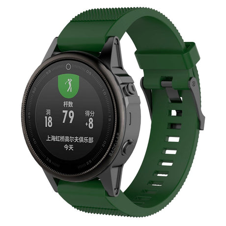 Garmin Fenix 6s & 6s Pro / 5s & 5s Plus Riflet Silikone Rem inkl. Stifter - Mørkegrøn