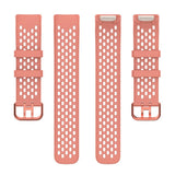 Fitbit Charge 6 / 5 Silikone Rem m. Huller - Lyserød
