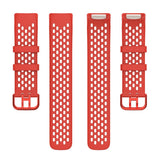 Fitbit Charge 6 / 5 Silikone Rem m. Huller - Rød