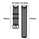 Fitbit Charge 6 / 5 Silikone Rem m. Huller - Rød