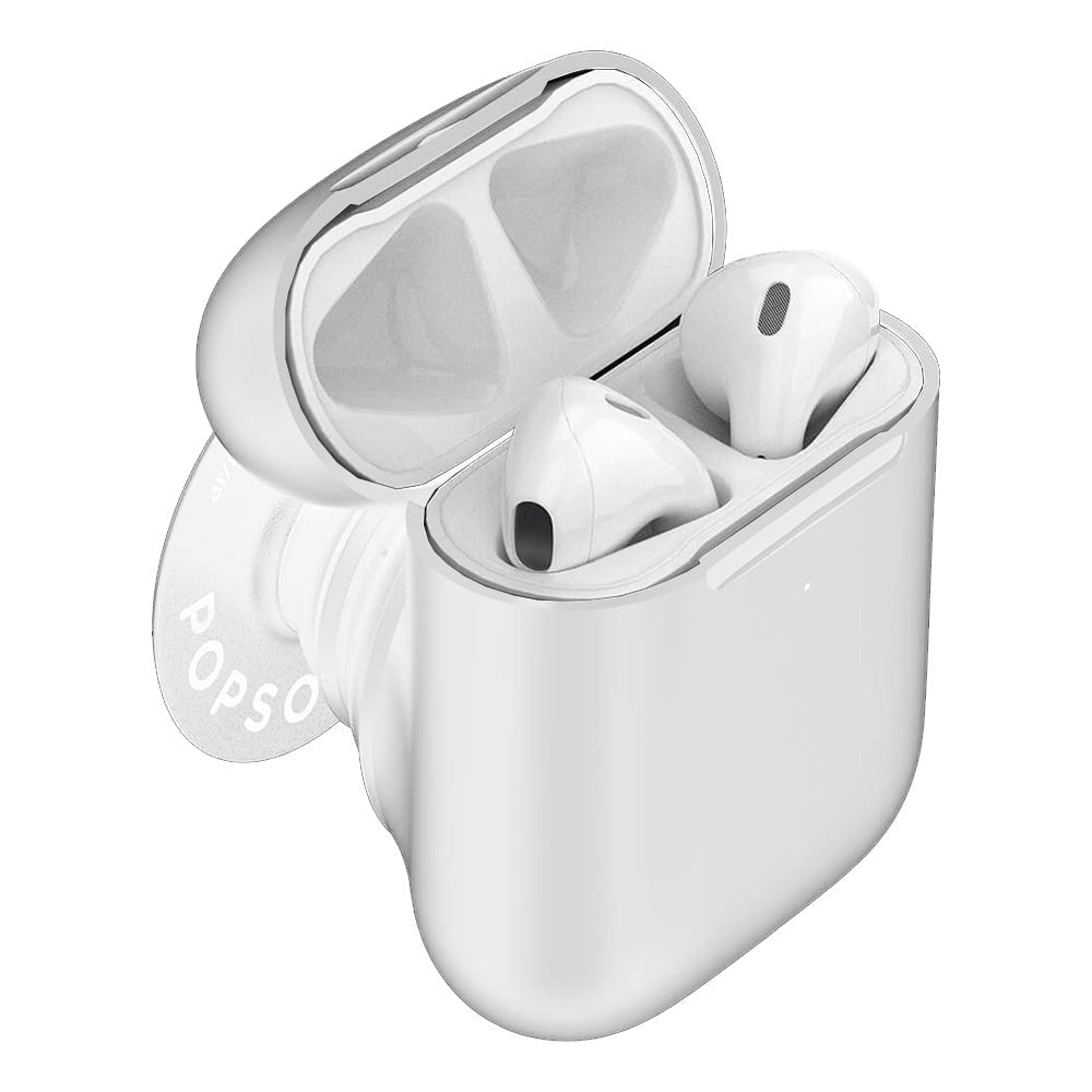 POPSOCKETS AirPods Holder White Aftageligt Greb med Case & PopChain