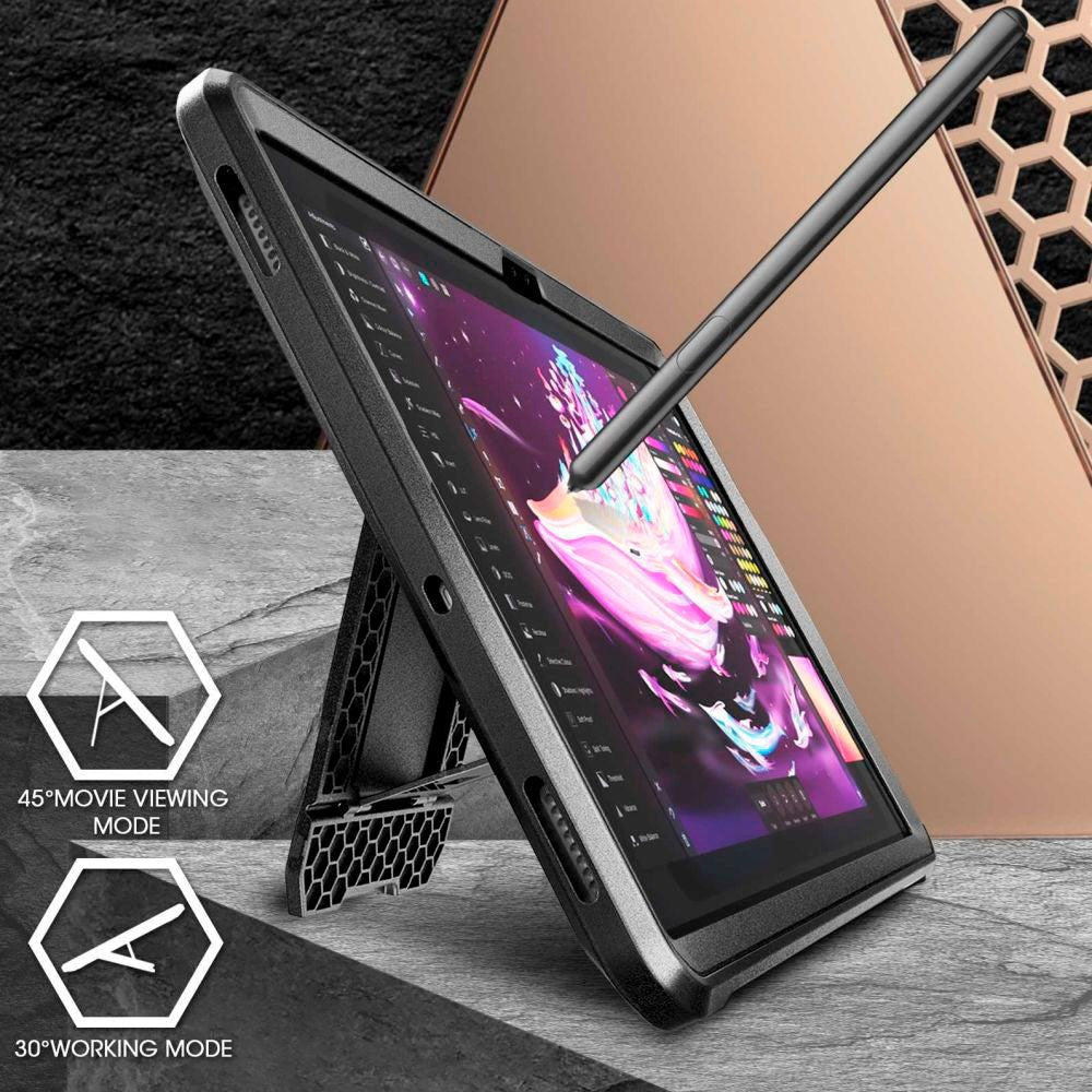 Supcase Samsung Galaxy Tab S9+ (Plus) Håndværker Cover - Unicorn Beetle Pro Cover m. Beskyttelsesfilm - Sort