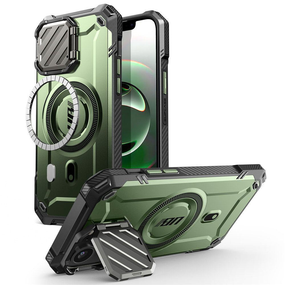 iPhone 17e / 16e / 15 / 14 / 13 Supcase UB XT Case m. Ståfunktion - MagSafe Kompatibel - Grøn