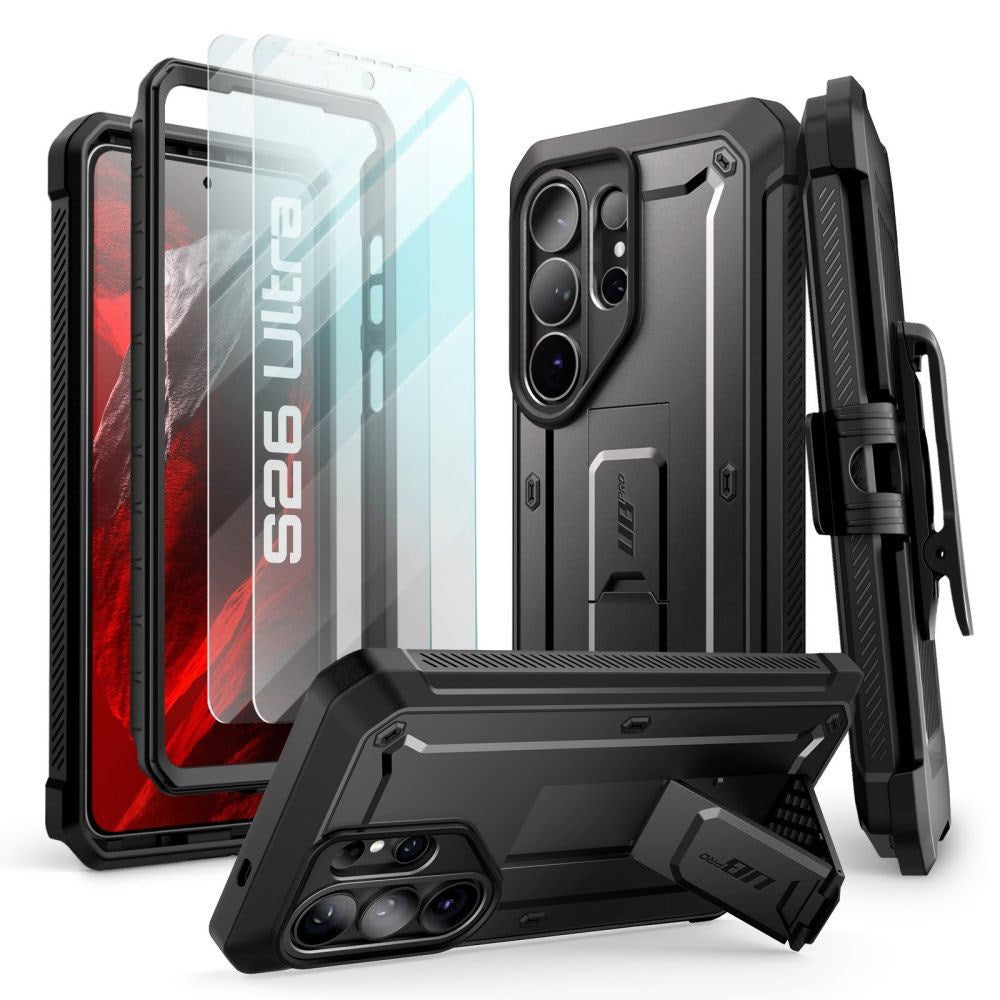 SUPCASE Samsung Galaxy S26 Ultra Unicorn Beetle Pro Cover inkl. 2x Hærdet Skærmglas - Sort
