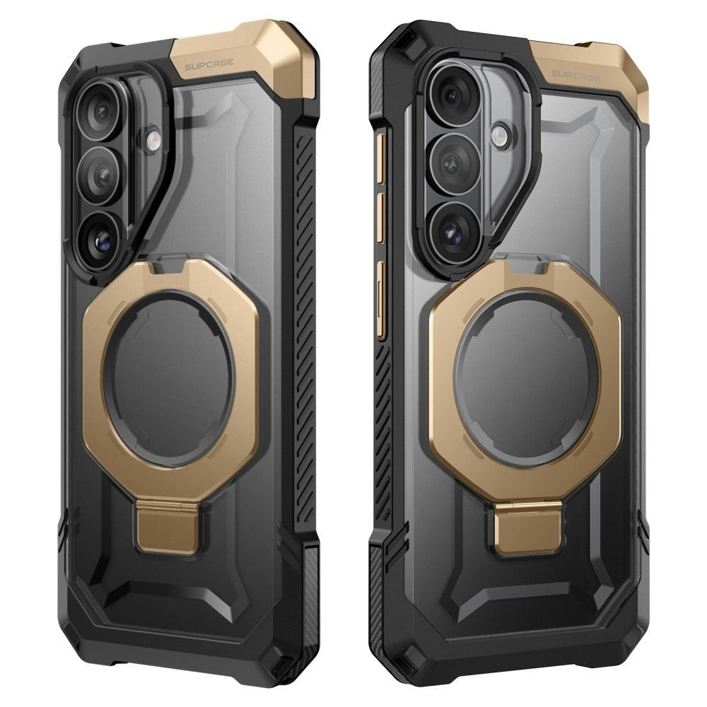 SUPCASE Samsung Galaxy S26 UB Grip Mag Cover m. Kickstand - MagSafe Kompatibel - Sort / Guld