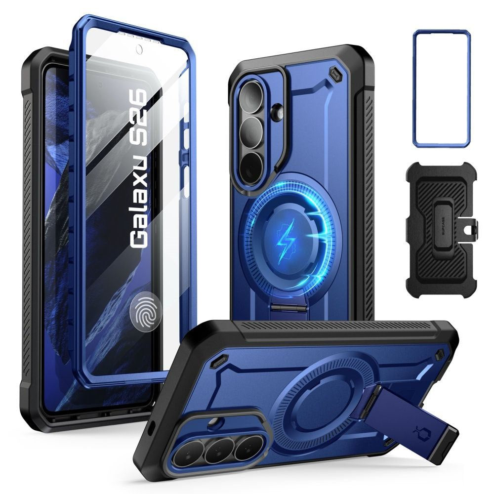 SUPCASE Samsung Galaxy S26 Unicorn Beetle Pro Mag Cover inkl. 2x Frontramme - MagSafe Kompatibel - Blå