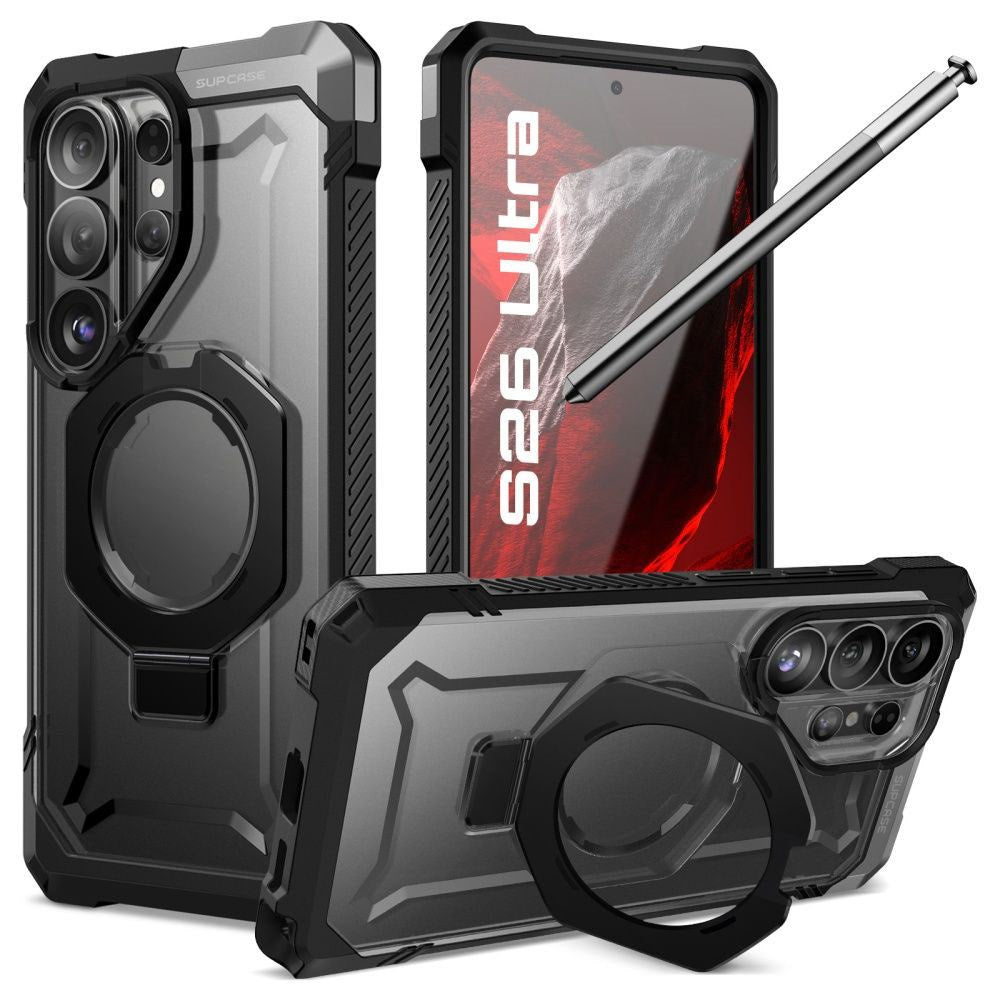 SUPCASE Samsung Galaxy S26 Ultra UB Grip Mag Cover m. Kickstand - MagSafe Kompatibel - Sort