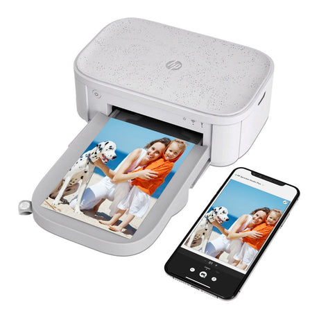 HP Sprocket Studio Plus Mobil Fotoprinter 10 x 15 cm m. Fotopapir & Blækpatron - Hvid