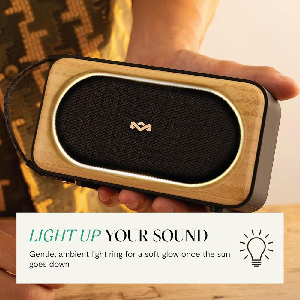 House of Marley Roots Solar Bærbar Bluetooth Højttaler - Sort / Lys Bambus