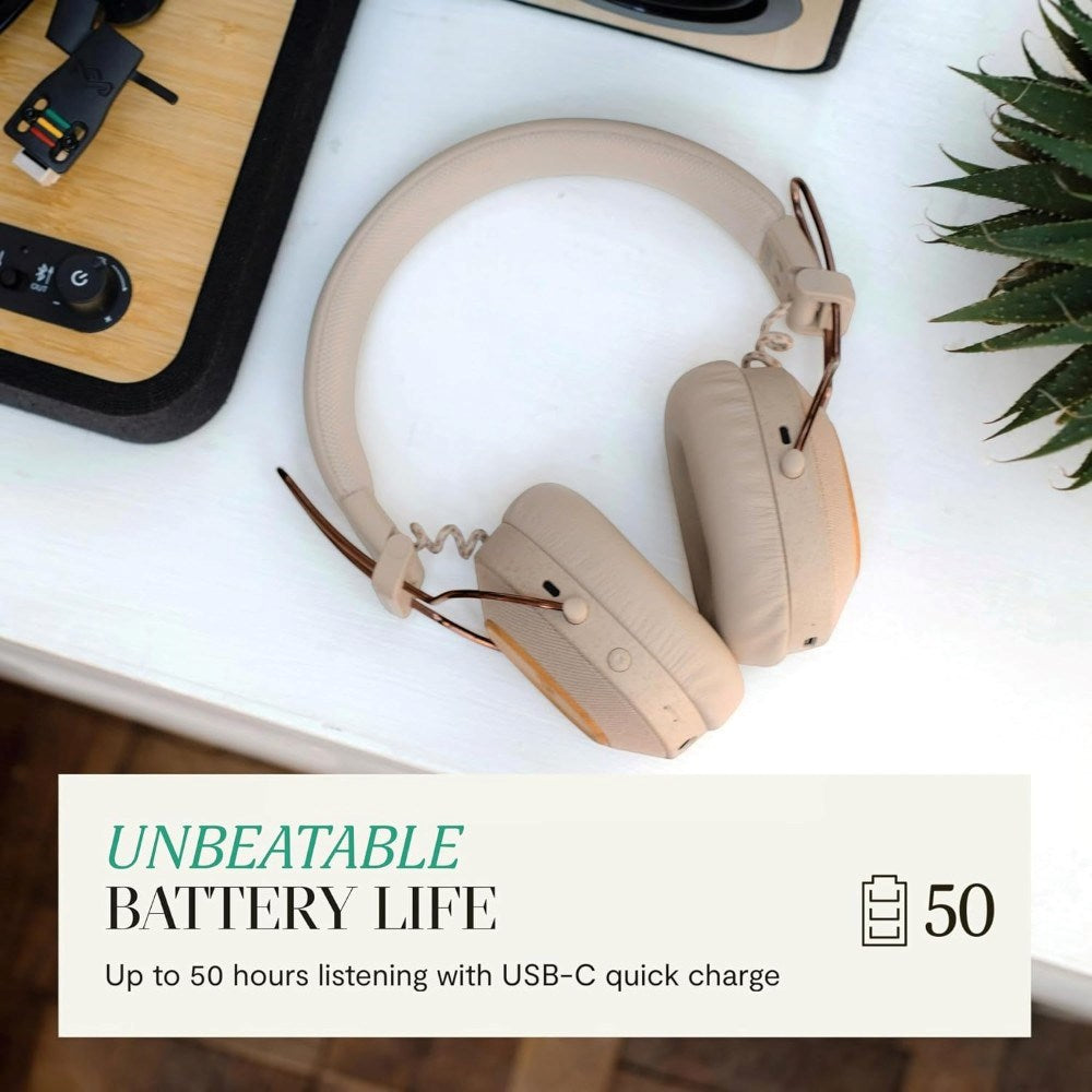 House of Marley Positive Vibration Riddim Høretelefoner - On-Ear - Beige