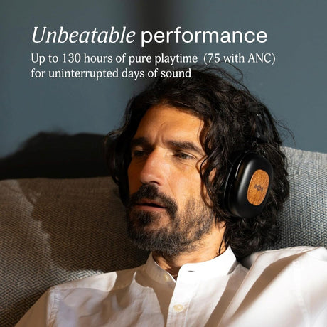 House of Marley Positive Vibration Rebel ANC Høretelefoner - Over-Ear - Sort